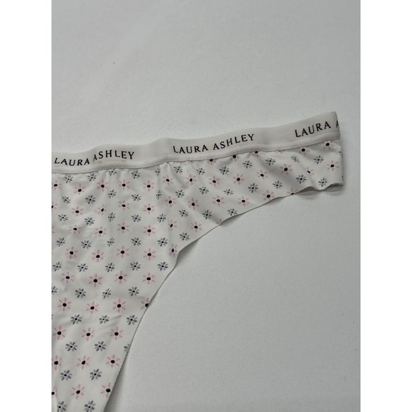 Laura Ashley White Floral Thong Panties Women's Intimates Underwear Small - Picture 3 of 5